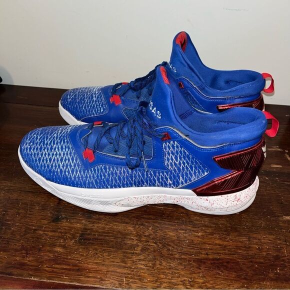 Kansas Jayhawks Team Issued Blue White Damian Lillard 2 Shoes Athletics Program - Picture 3 of 13